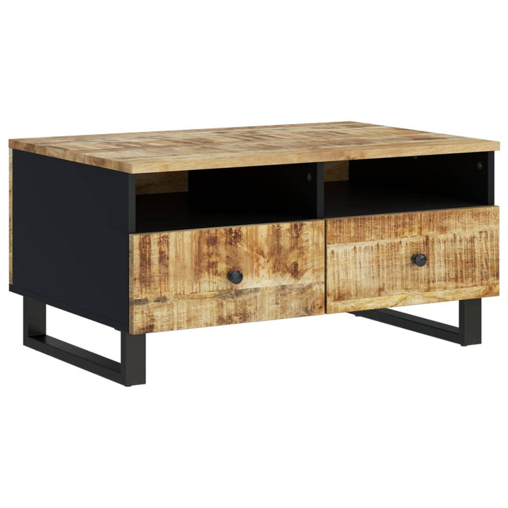 Couchtisch 80X54X40 Cm Massivholz Mango & Holzwerkstoff