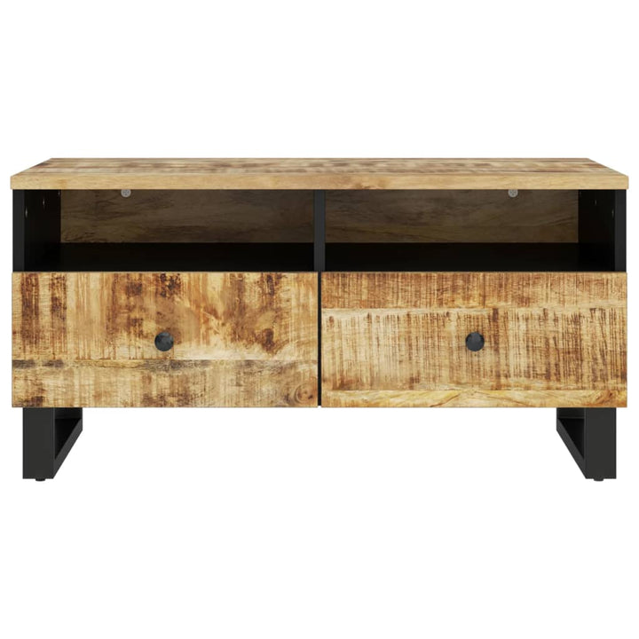 Couchtisch 80X54X40 Cm Massivholz Mango & Holzwerkstoff