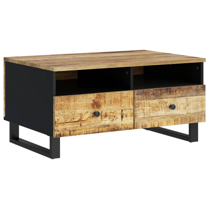 Couchtisch 80X54X40 Cm Massivholz Mango & Holzwerkstoff