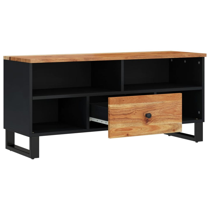 Tv-Schrank 100X33X46 Cm Massivholz Akazie & Holzwerkstoff