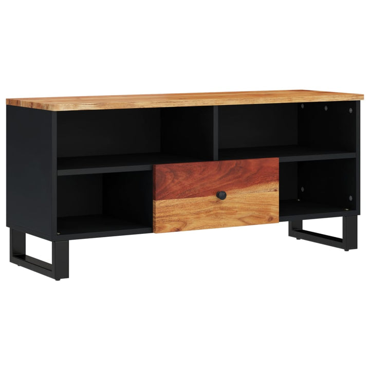 Tv-Schrank 100X33X46 Cm Massivholz Akazie & Holzwerkstoff