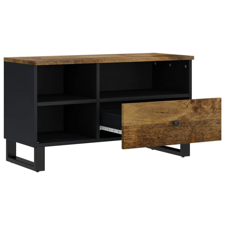 Tv-Schrank 80X33X46 Cm Massivholz Mango & Holzwerkstoff