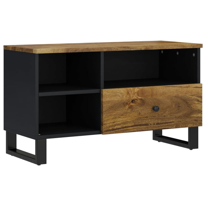 Tv-Schrank 80X33X46 Cm Massivholz Mango & Holzwerkstoff