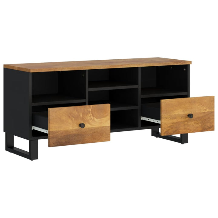 Tv-Schrank 100X33X46 Cm Massivholz Mango Und Holzwerkstoff