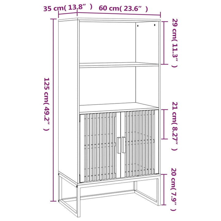 Highboard 60X35X125 Cm Holzwerkstoff