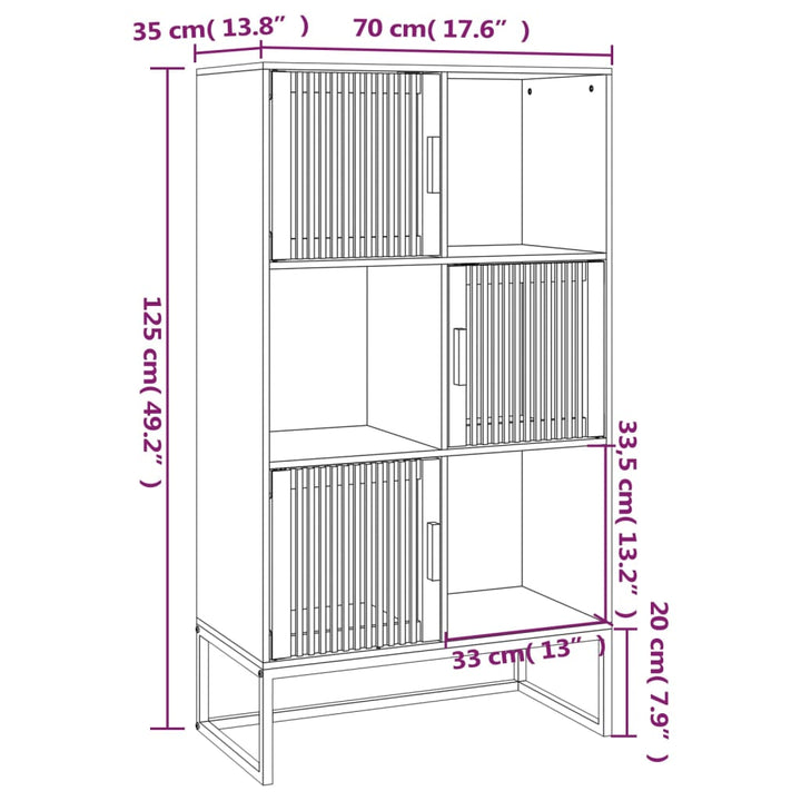 Highboard 70X35X125 Cm Holzwerkstoff