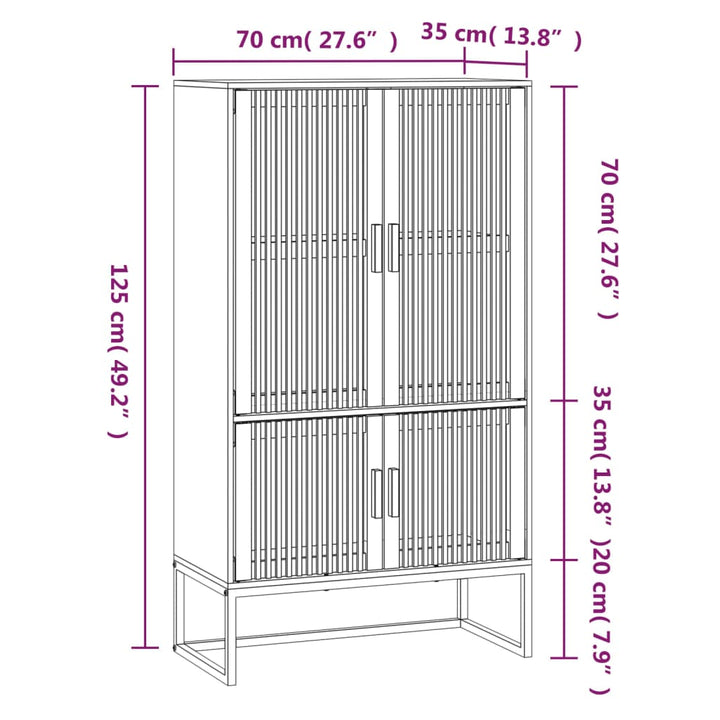 Highboard 70X35X125 Cm Holzwerkstoff