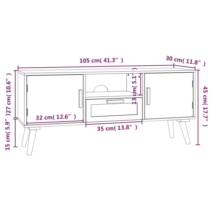 Tv-Schrank Mit Türen 105X30X45 Cm Holzwerkstoff