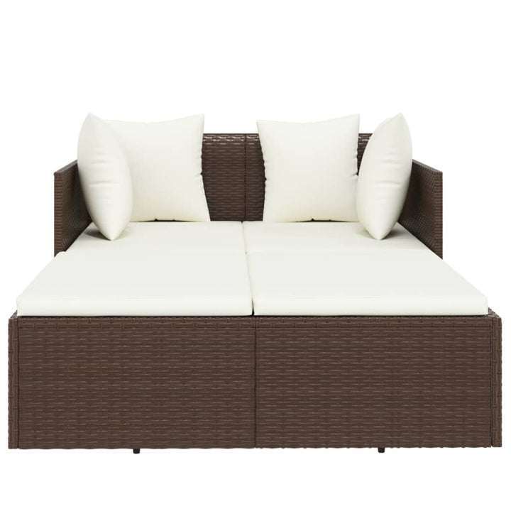 Sonnenliege Mit Kissen 182X118X63 Cm Poly Rattan