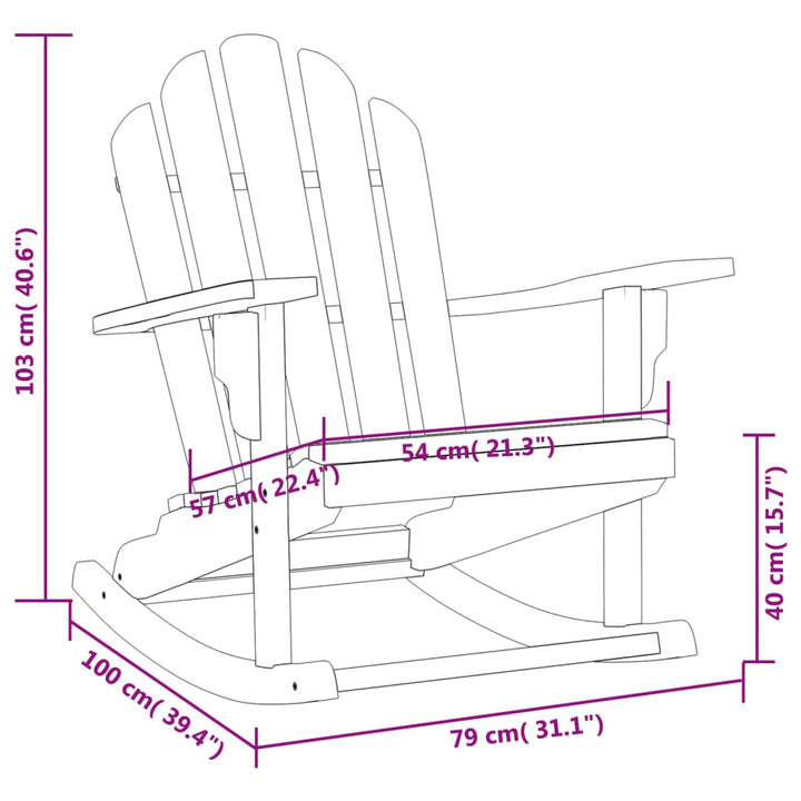 Adirondack-Schaukelstühle 2 Stk. 79X100X103 Cm Massivholz Teak