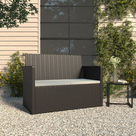 Gartenbank Mit Kissen 105 Cm Poly Rattan