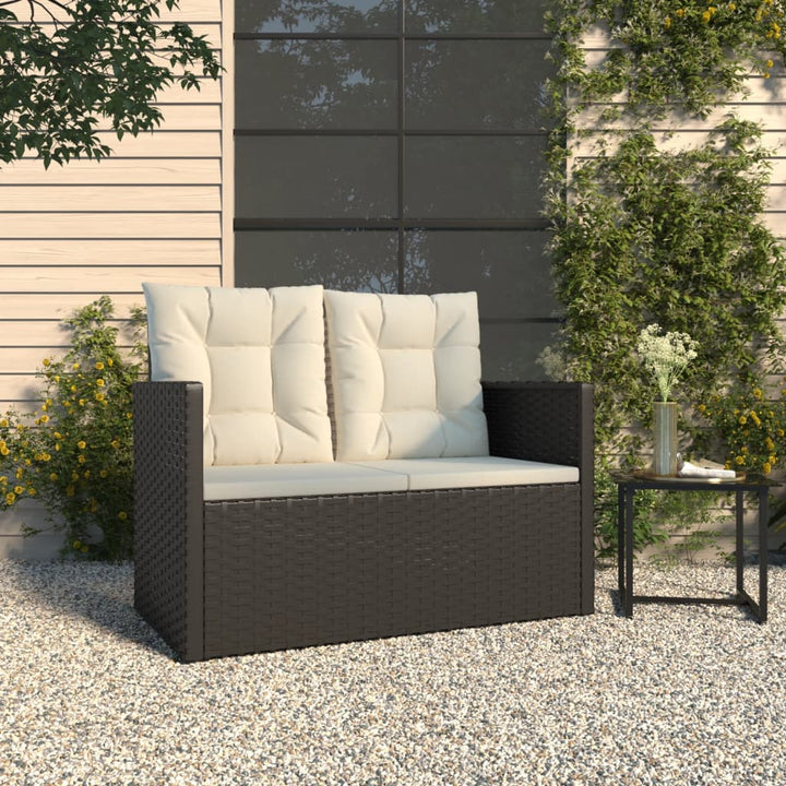 Gartenbank Mit Kissen 105 Cm Poly Rattan