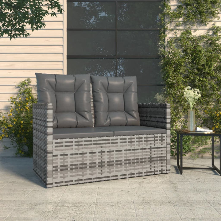 Gartenbank Mit Kissen 105 Cm Poly Rattan