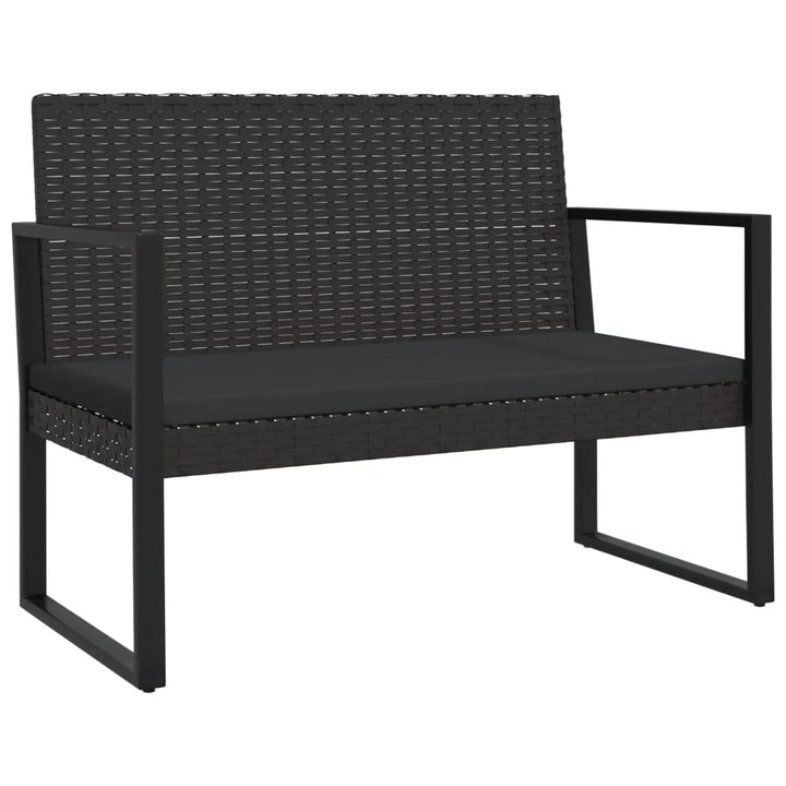 Gartenbank Mit Kissen Schwarz 106 Cm Poly Rattan