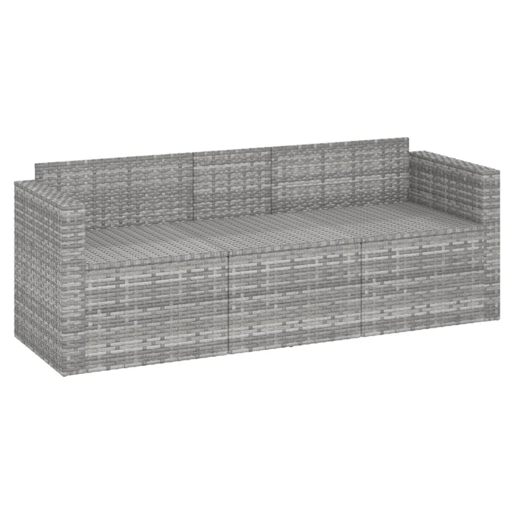 Gartensofa 3-Sitzer Mit Kissen Poly Rattan