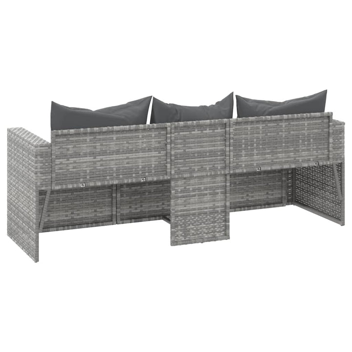 Gartensofa 3-Sitzer Mit Kissen Poly Rattan