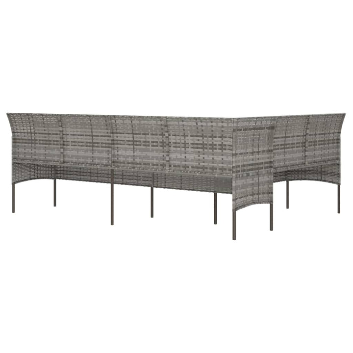 Gartensofa In L-Form Mit Kissen Poly Rattan