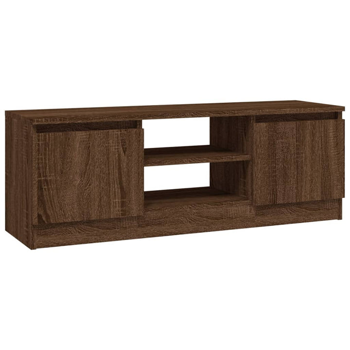 Tv-Schrank Mit Tür Braun Eichen-Optik 102X30X36 Cm