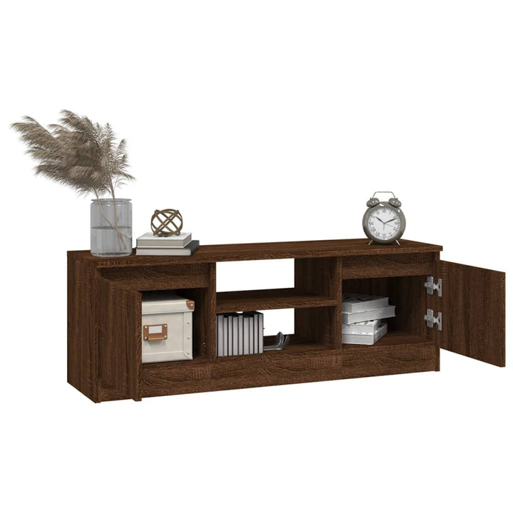 Tv-Schrank Mit Tür Braun Eichen-Optik 102X30X36 Cm