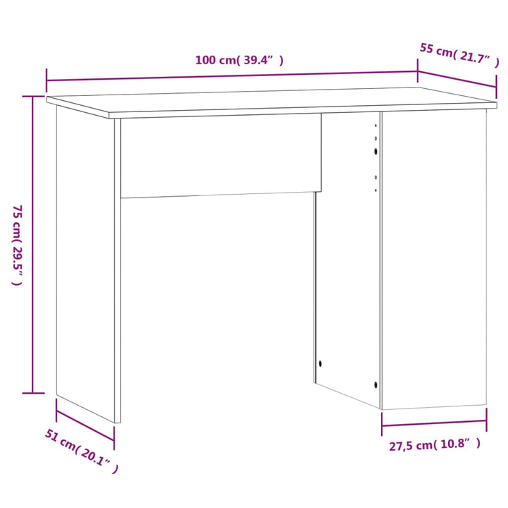 Schreibtisch 100X55X75 Cm Holzwerkstoff