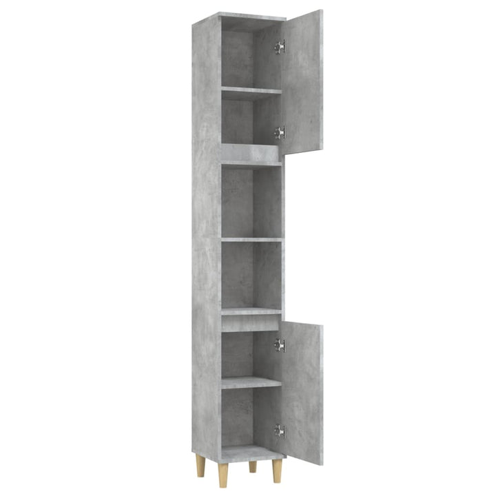 Badschrank Betongrau 30X30X190 Cm Holzwerkstoff