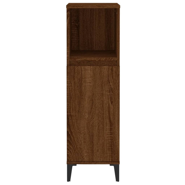 Badschrank Braun Eichen-Optik 30X30X100 Cm Holzwerkstoff