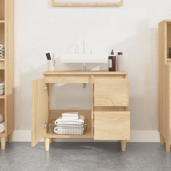 Badschrank Sonoma-Eiche 65X33X60 Cm Holzwerkstoff