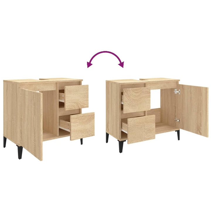 Badschrank Sonoma-Eiche 65X33X60 Cm Holzwerkstoff Sonoma Eiche