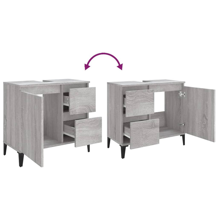 Badschrank 65X33X60 Cm Holzwerkstoff