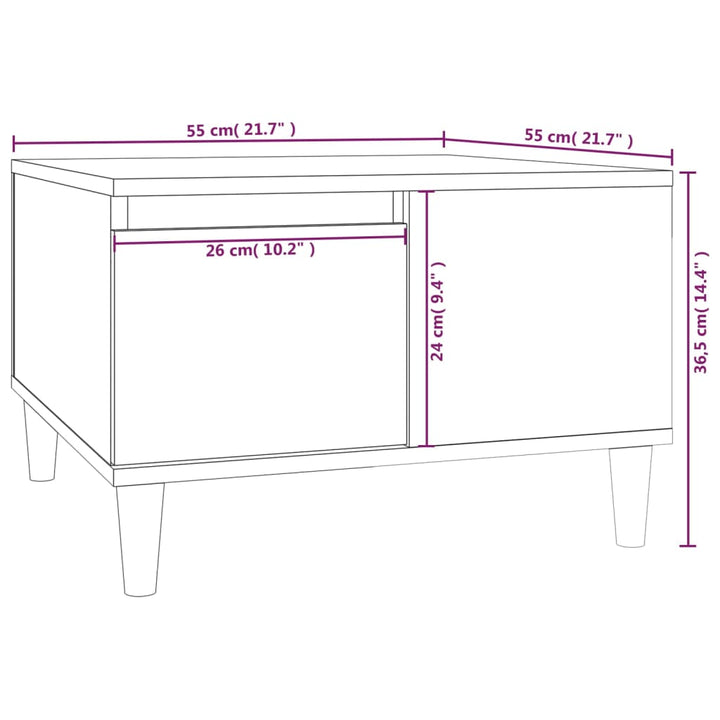 Couchtisch 55X55X36,5 Cm Holzwerkstoff