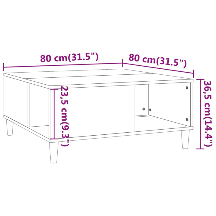 Couchtisch 80X80X36,5 Cm Holzwerkstoff