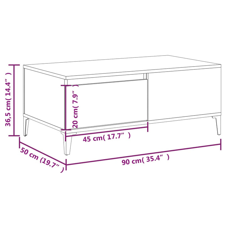 Couchtisch 90X50X36,5 Cm Holzwerkstoff