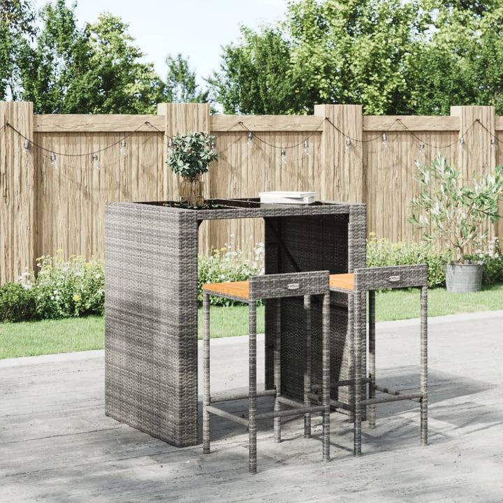 Barhocker 4 Stk. Poly Rattan Und Massivholz Akazie