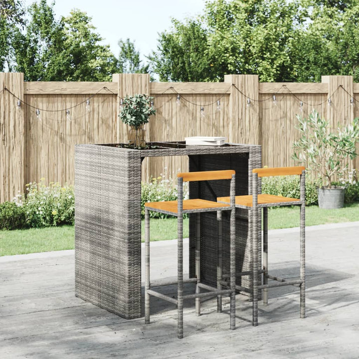 Barhocker 4 Stk. Poly Rattan Und Massivholz Akazie