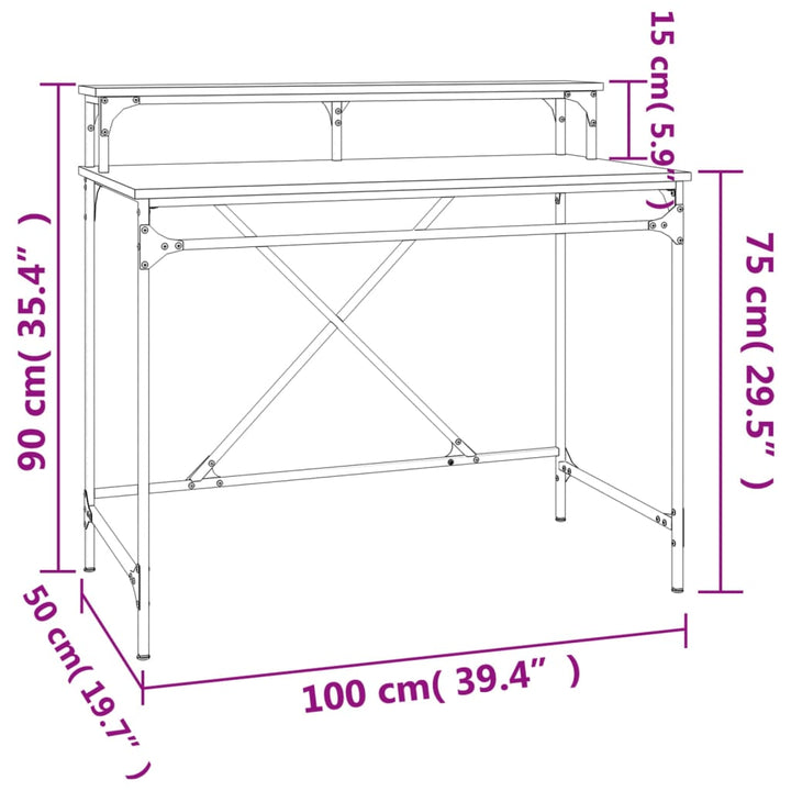 Schreibtisch Holzwerkstoff Und Eisen