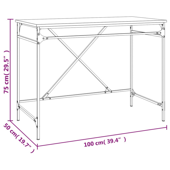 Schreibtisch 100X50X75 Cm Holzwerkstoff Und Eisen