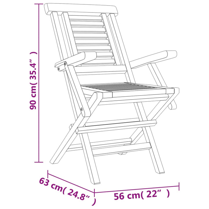 Gartenstühle 6 Stk. Klappbar 56X63X90 Cm Massivholz Teak