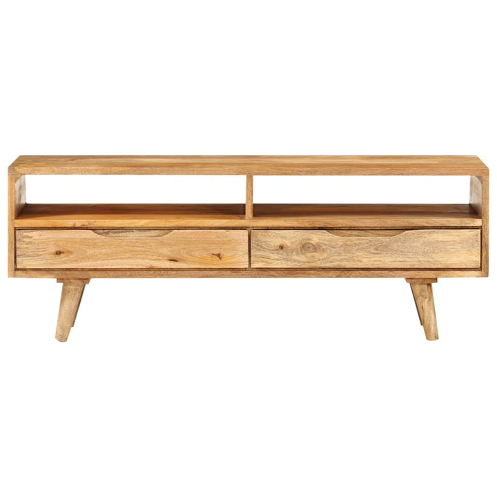 Tv-Schrank 110X30X41 Cm Massivholz Mango Räuchereiche