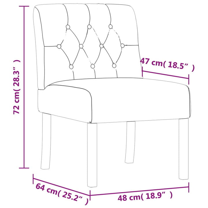 Sessel Ohne Armlehne Leinen Mit Knopfheftung