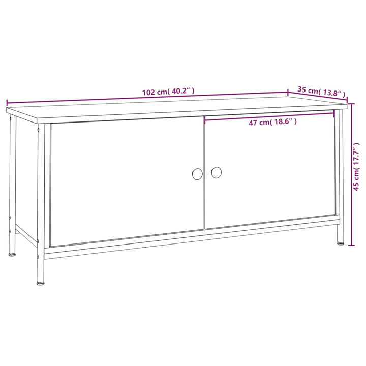 Tv-Schrank Mit Türen Sonoma-Eiche 102X35X45 Cm Holzwerkstoff