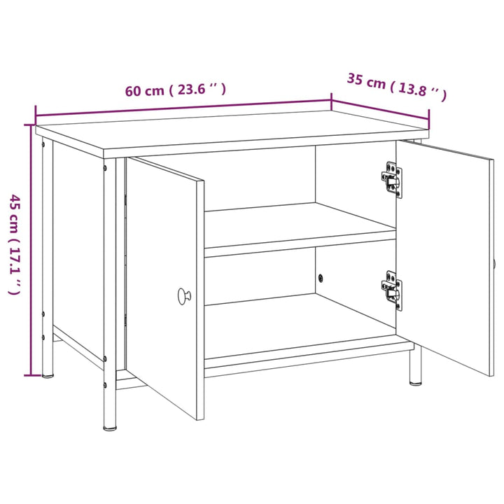 Tv-Schrank Mit Türen 60X35X45 Cm Holzwerkstoff