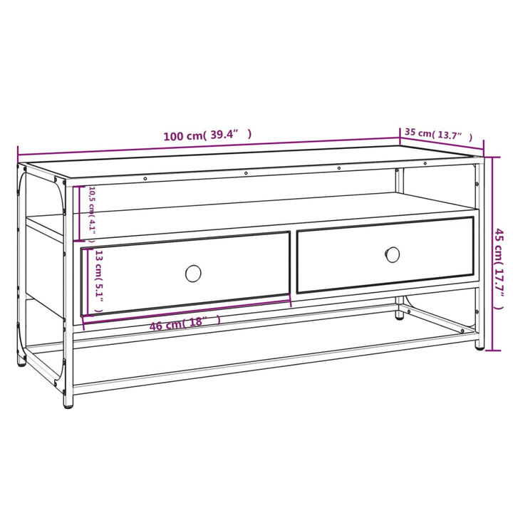 Tv-Schrank 100X35X45 Cm Holzwerkstoff