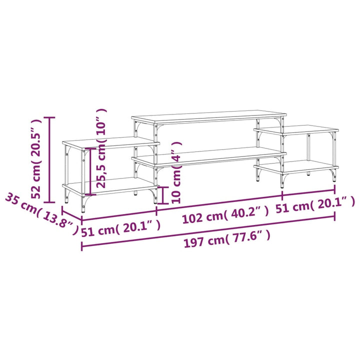 Tv-Schrank 197X35X52 Cm Holzwerkstoff