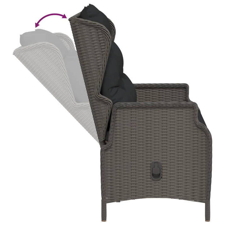 Gartenbank 2-Sitzer Mit Kissen Poly Rattan