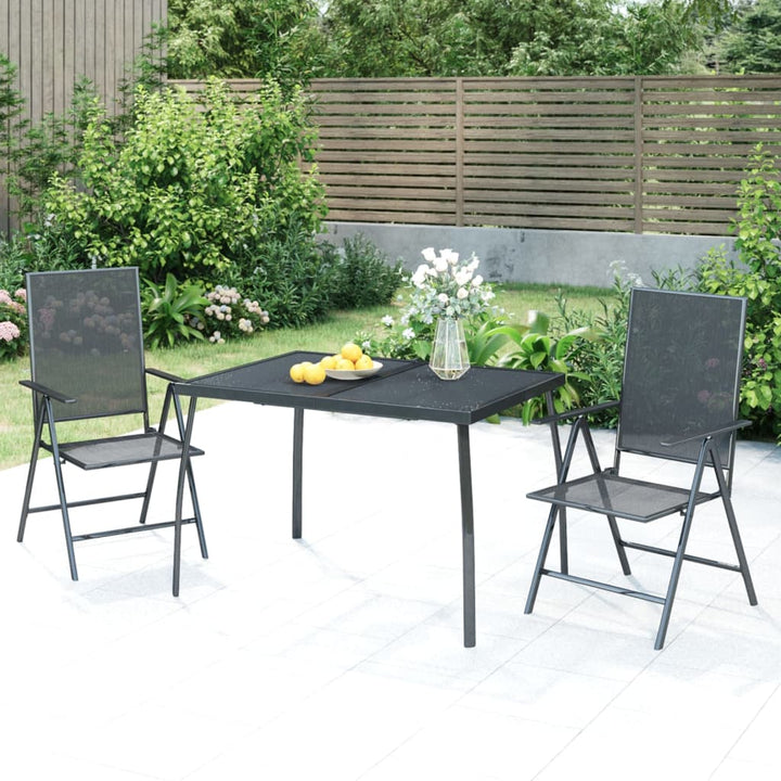 Gartentisch Anthrazit 80X80X72,5 Cm Stahlgeflecht