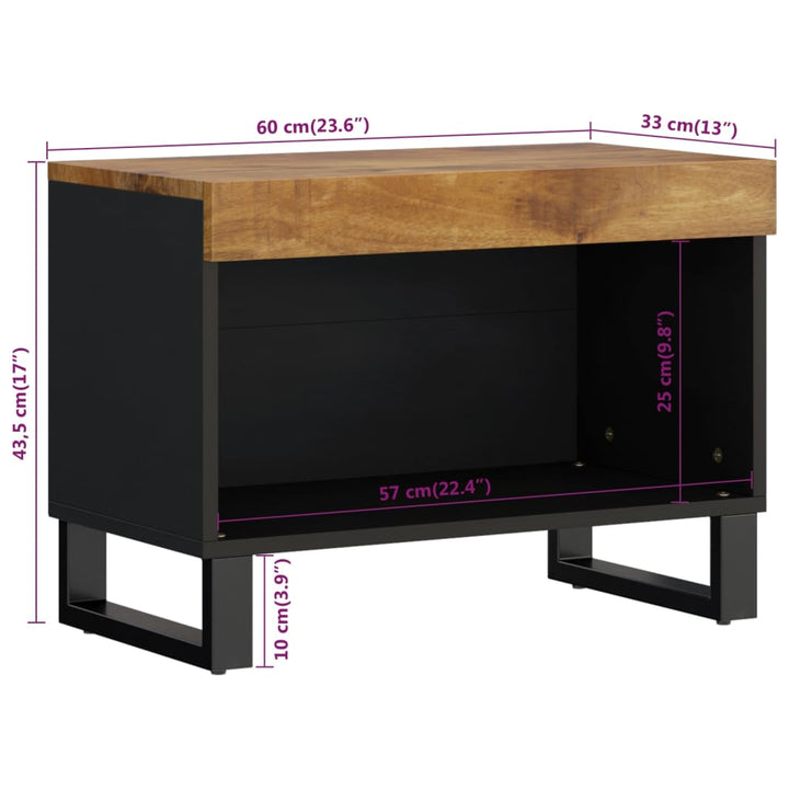 Tv-Schrank 60X33X43,5 Cm Massivholz Mango