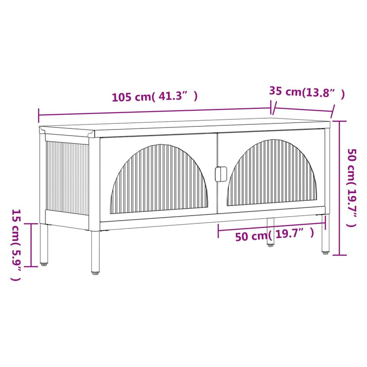 Tv-Schrank Schwarz 105X35X50 Cm Glas Und Stahl