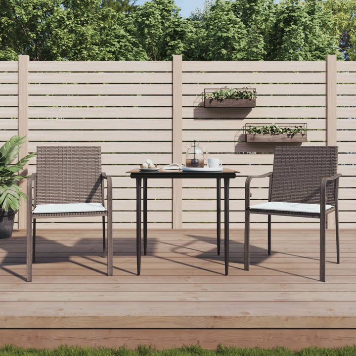 Gartenstühle Mit Kissen 2 Stk. 56X59X84 Cm Poly Rattan