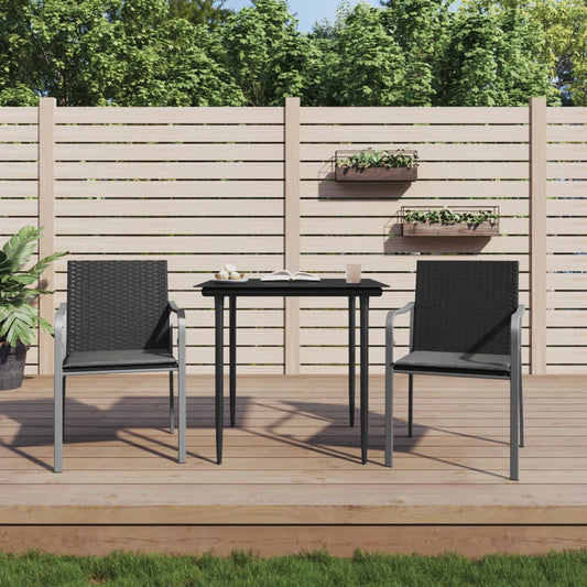 Gartenstühle Mit Kissen 2 Stk. 56X59X84 Cm Poly Rattan