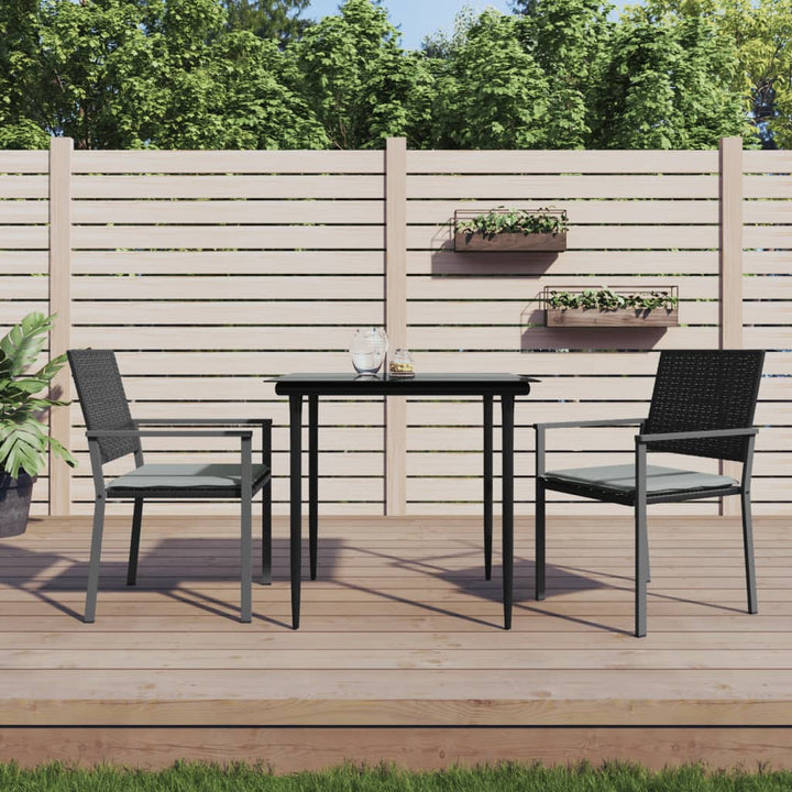 Gartenstühle 4 Stk. Schwarz 54X62,5X89 Cm Poly Rattan